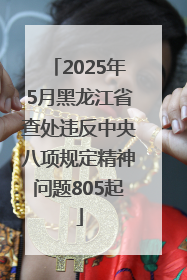 2025年5月黑龙江省查处违反中央八项规定精神问题805起