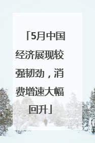 5月中国经济展现较强韧劲，消费增速大幅回升
