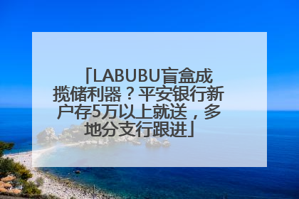 LABUBU盲盒成揽储利器？平安银行新户存5万以上就送，多地分支行跟进